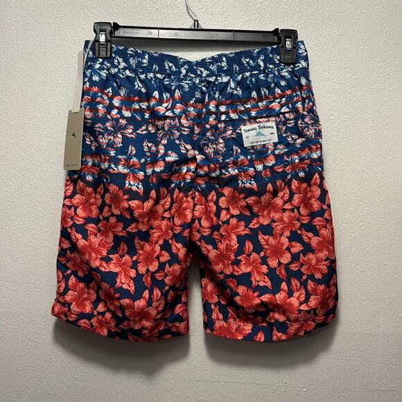 NWT TOMMY BAHAMA Men's M Baja Floral Stripes 9" Board Shorts Sz Small - Picture 4 of 5